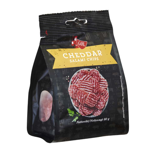 Salami chips cheddar 80g Korv