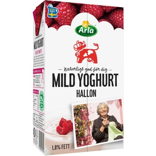 Yoghurt mild hallon 1,8% 1kg