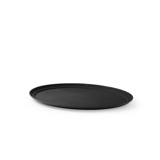 Bricka svart oval halkfri 560x675mm