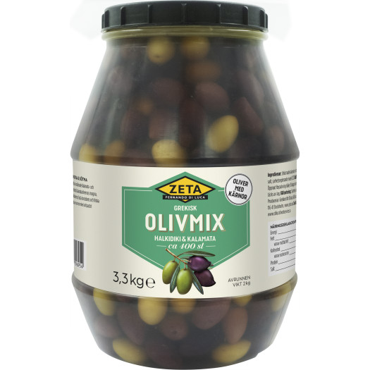 Olivmix Grekisk med kärna 3,3kg