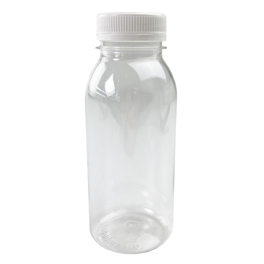 Pet-flaska 250ml med vit kapsyl 200st