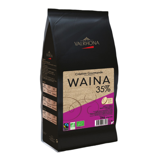 Feves Waina vit choklad pellets 35% 3kg