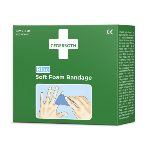 Plåster soft foam bandage blå 6cmx4,5m 1