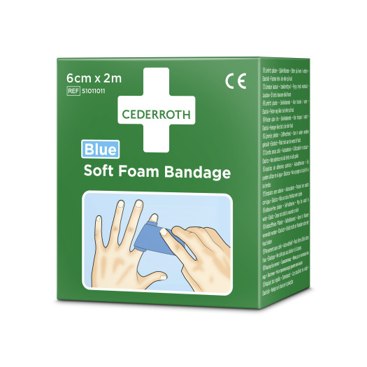 Plåster soft foam bandage blå 6cmx2m 1st