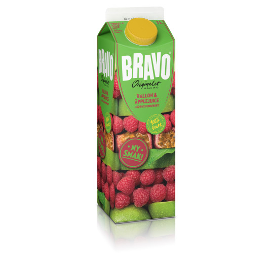Hallon äpple passionjuice Bravo 1L