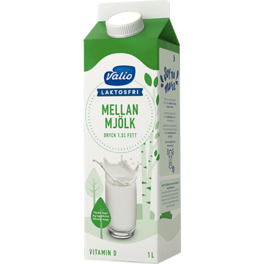 Mellanmjölkdryck laktosfri 1,5% 1L