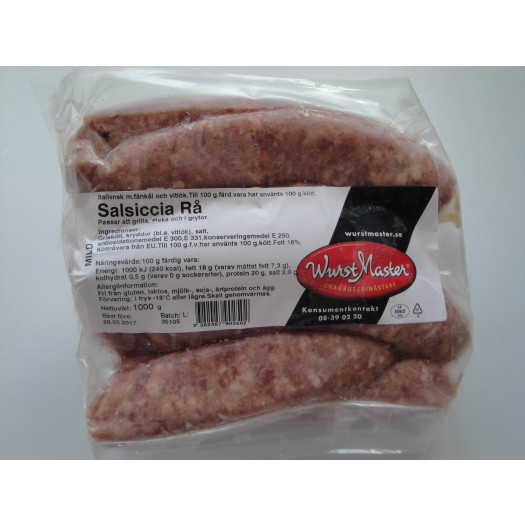 Salsiccia korv rå 10x100g/5kg - Kryddkorv | Martin & Servera