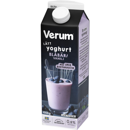 Yoghurt verum blå/van laktosfri 0,5% 1kg