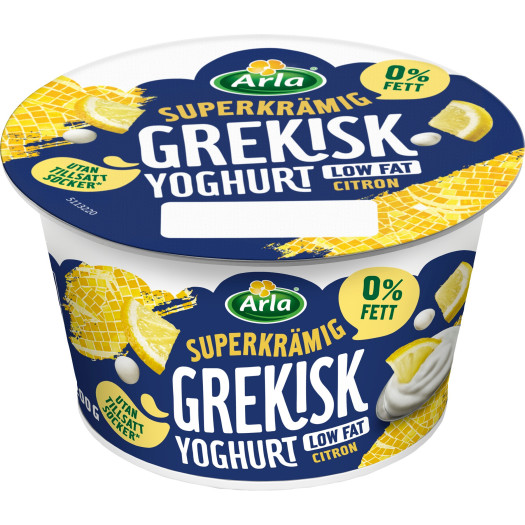 Yoghurt grekisk citron 0,2% 200g