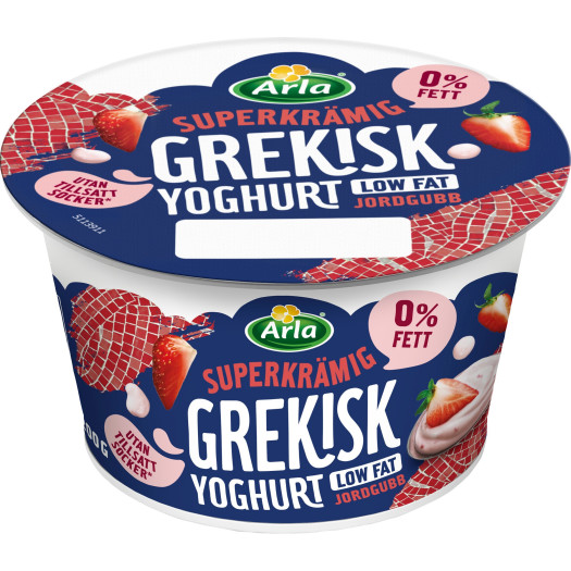 Yoghurt grekisk jordgubb 0,2% 200g