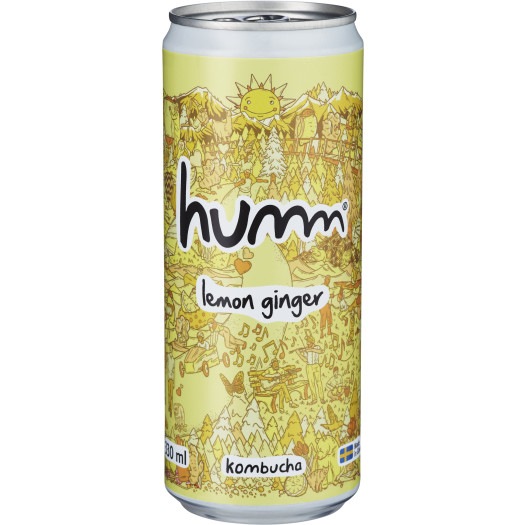 Humm Kombucha Lemon Ginger burk 33cl Kombucha Martin & Servera