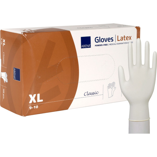 Handske latex puderfri transp XL