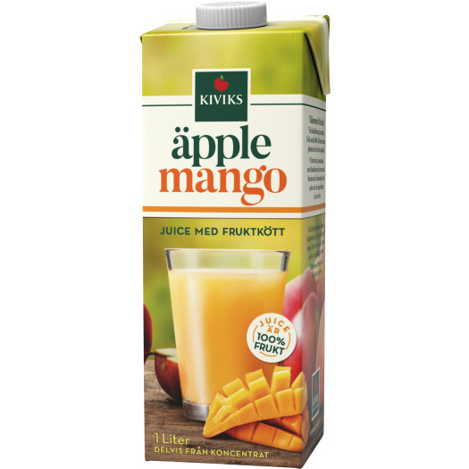 Äpple och Mangojuice med fruktkött 1L