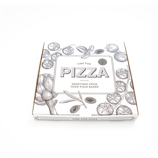 Pizzakartong vit med tryck 33x33x3,5cm 100 st