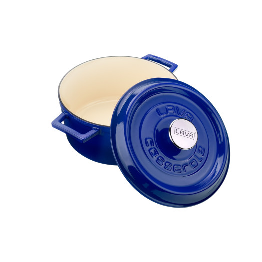 Gryta Gjutj&auml;rn 4,5L bl&aring; utsida