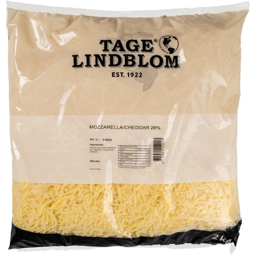 Mozzarella cheddar riven 27% 2kg
