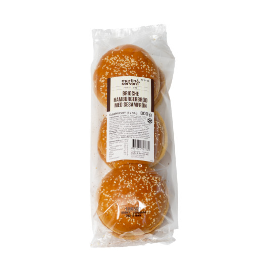 Hamburgerbr&ouml;d brioche m sesamfr&ouml; 14x6st 50g