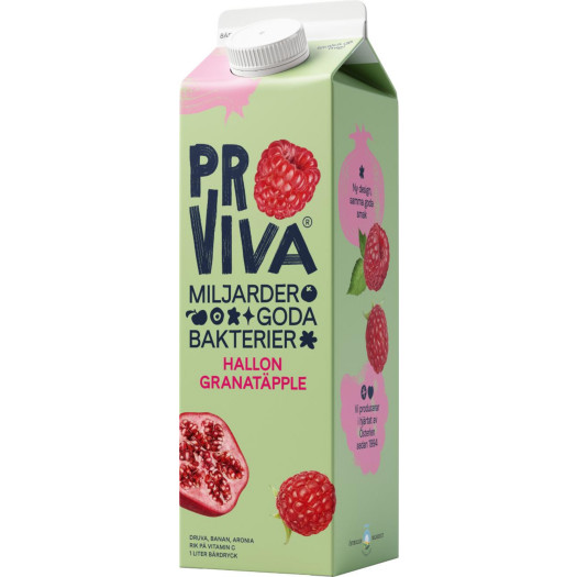 ProViva Fruktdryck Hallon Granat&auml;pple 1L