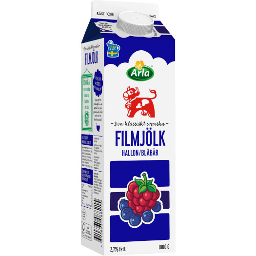 Filmjölk blåbär hallon 2,7% lättsock 1kg