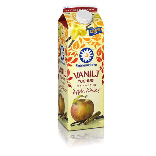 Yoghurt vanilj äpple kanel 1liter