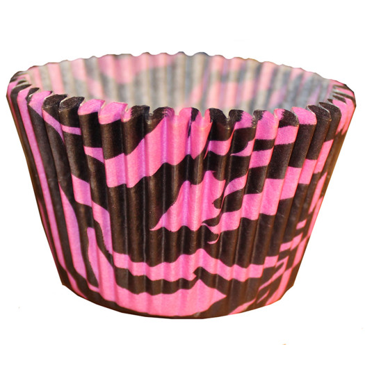 Muffinsform zebra L svart/rosa 1000st