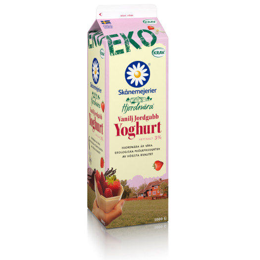 Yoghurt vanilj jordgubb 3% 1liter