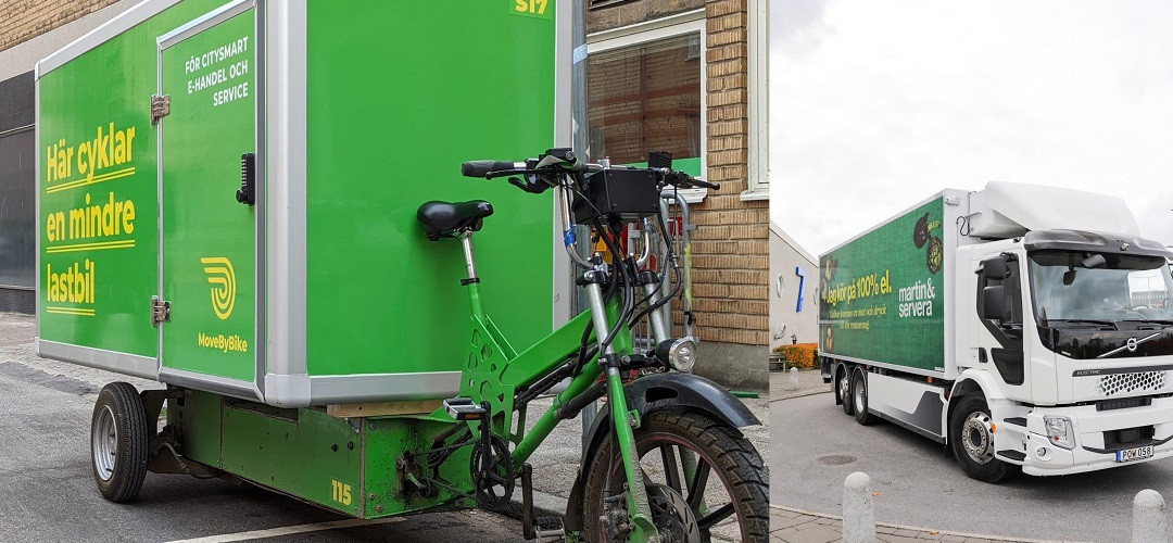 Martin & Servera testar nytt i Malmö – cityleveranser med lastcykel och nattleveranser med ellastbil
