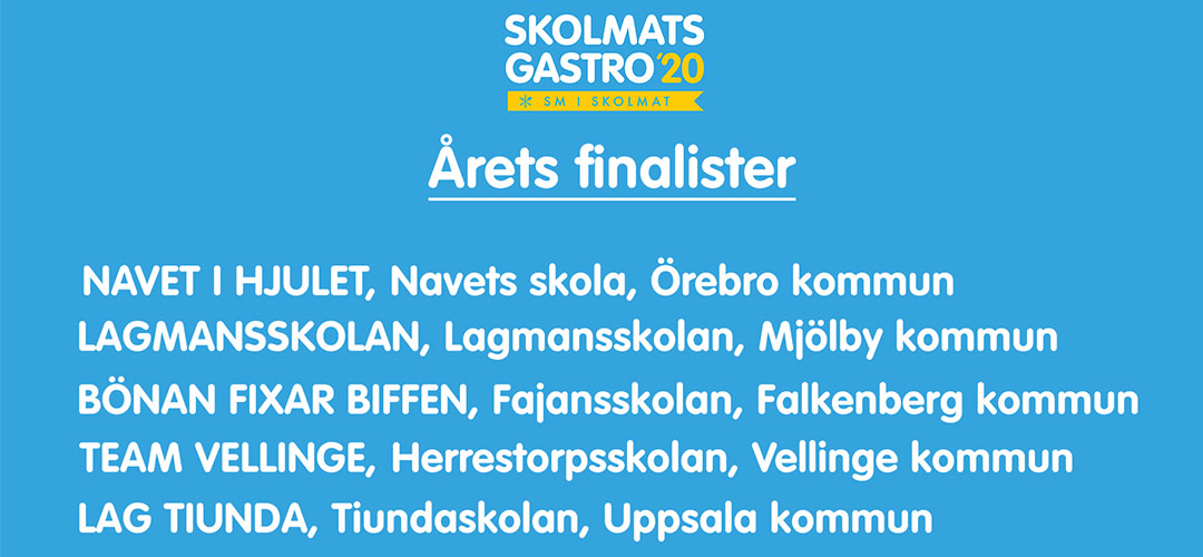 Fem lag tävlar i finalen i Skolmats-SM