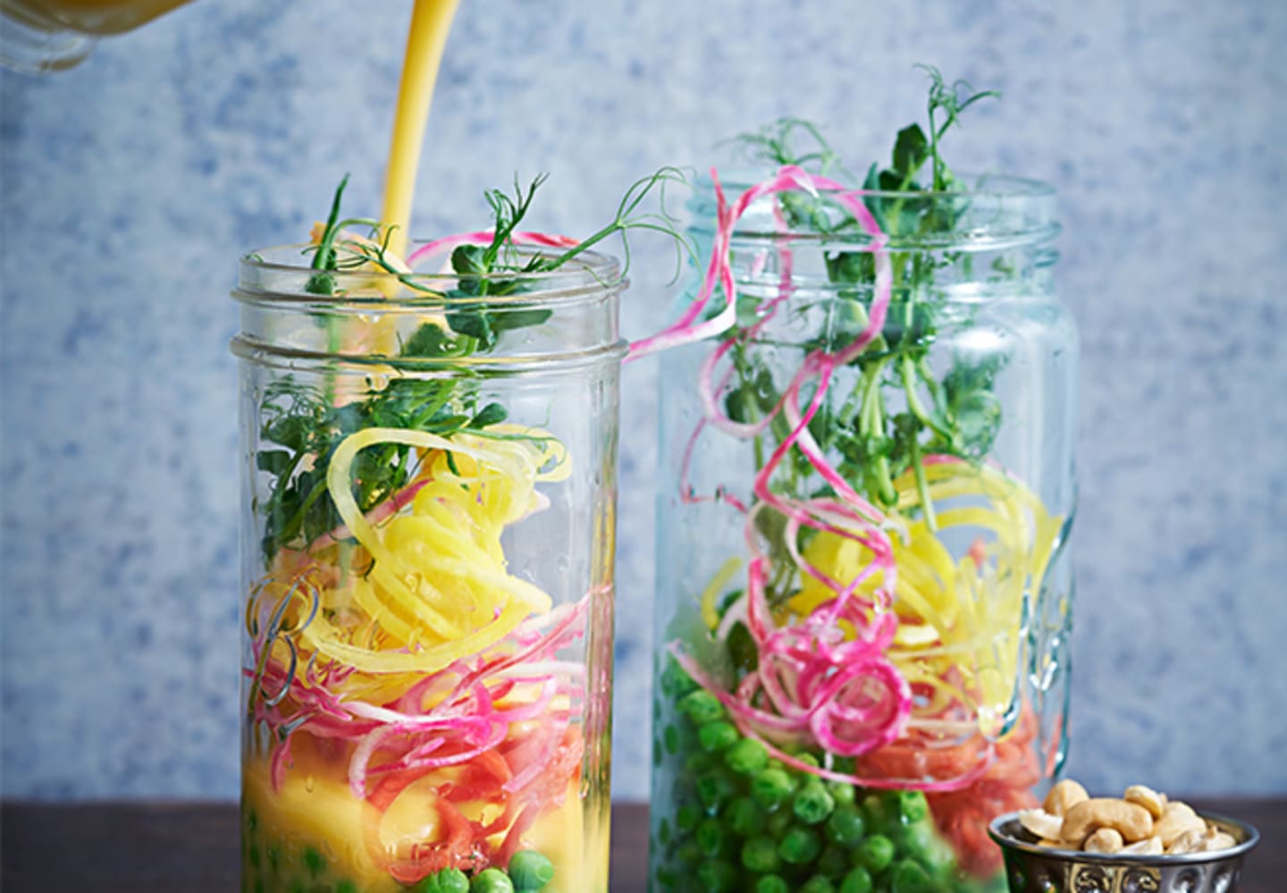 Golden soup in a jar