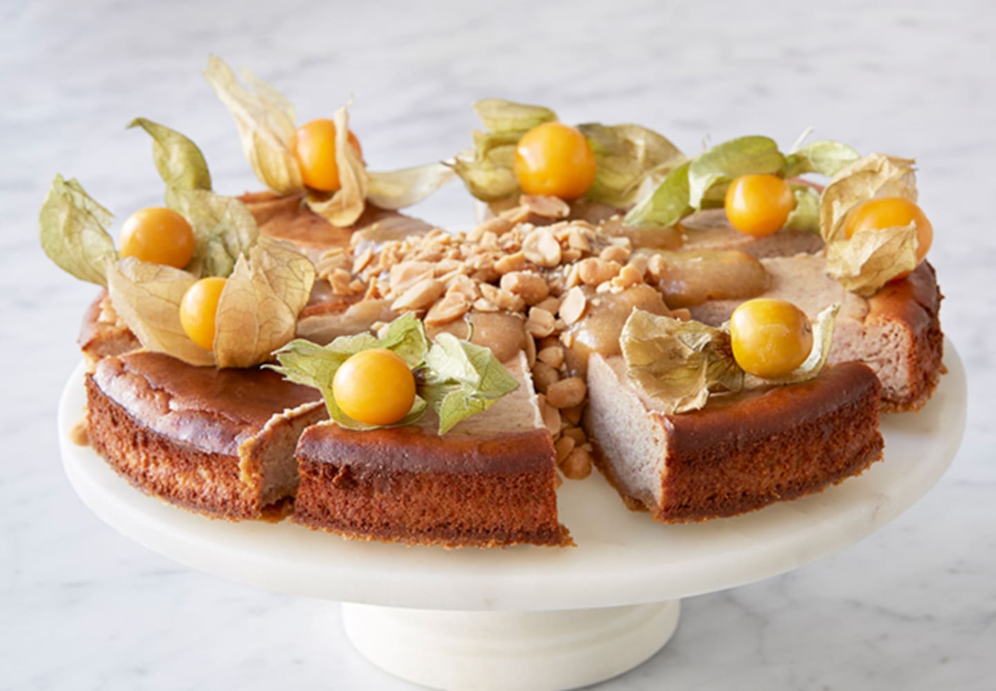 Jordnötscheesecake med kolarippel