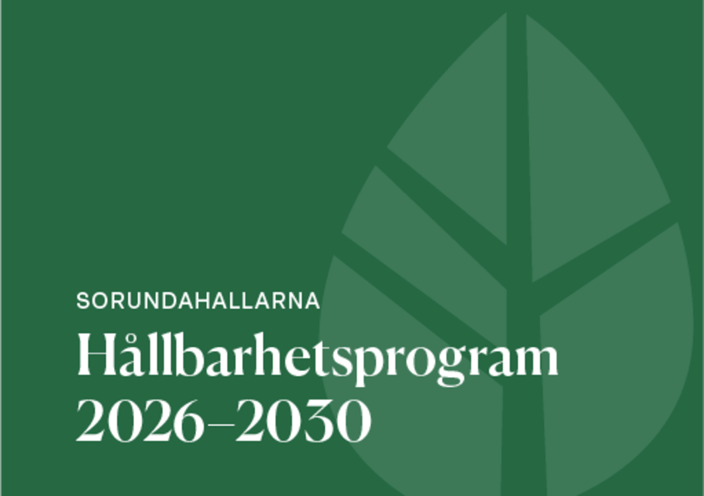 Hållbarhetsprogram - Sorundahallarna