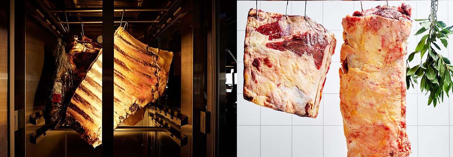 Hel biff och entrecote på ben
