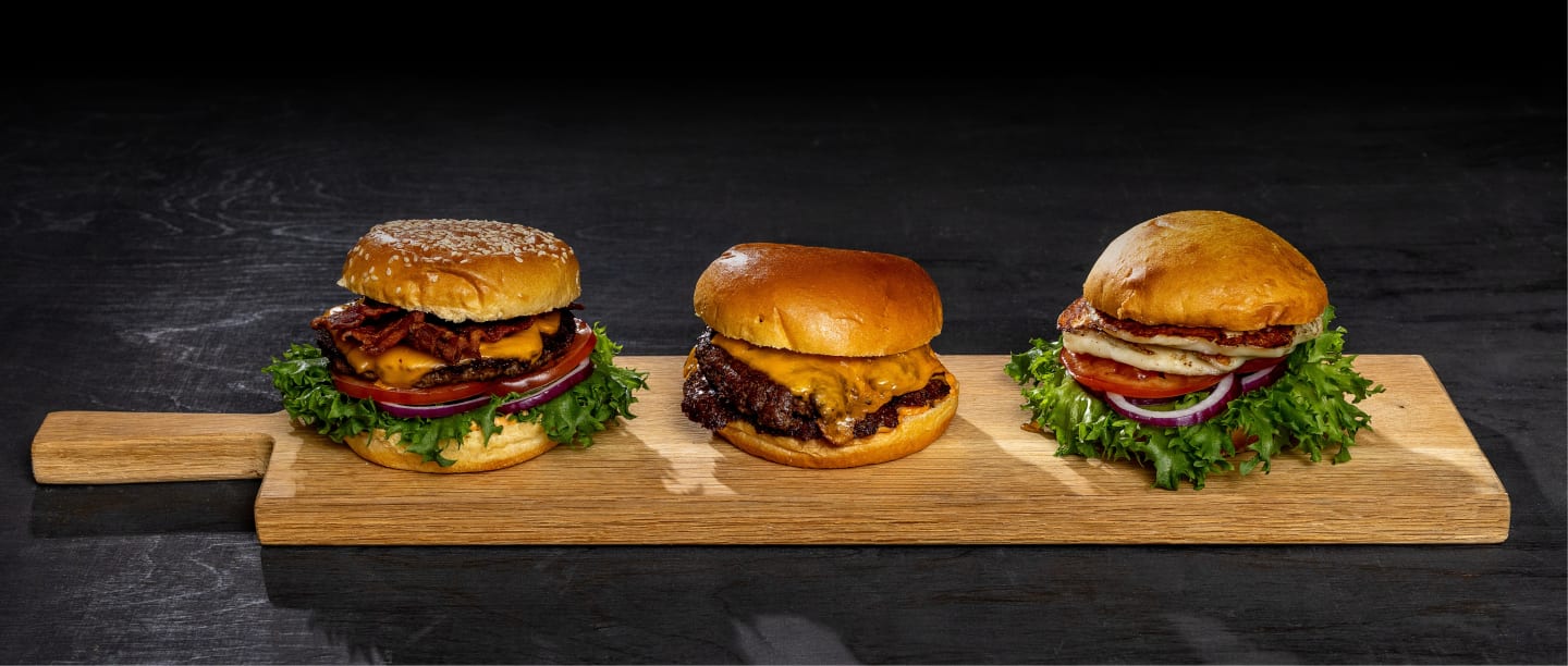 Våra egna hamburgare