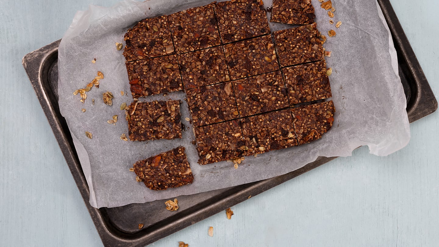 Flapjack med kakao- och kokosgranola