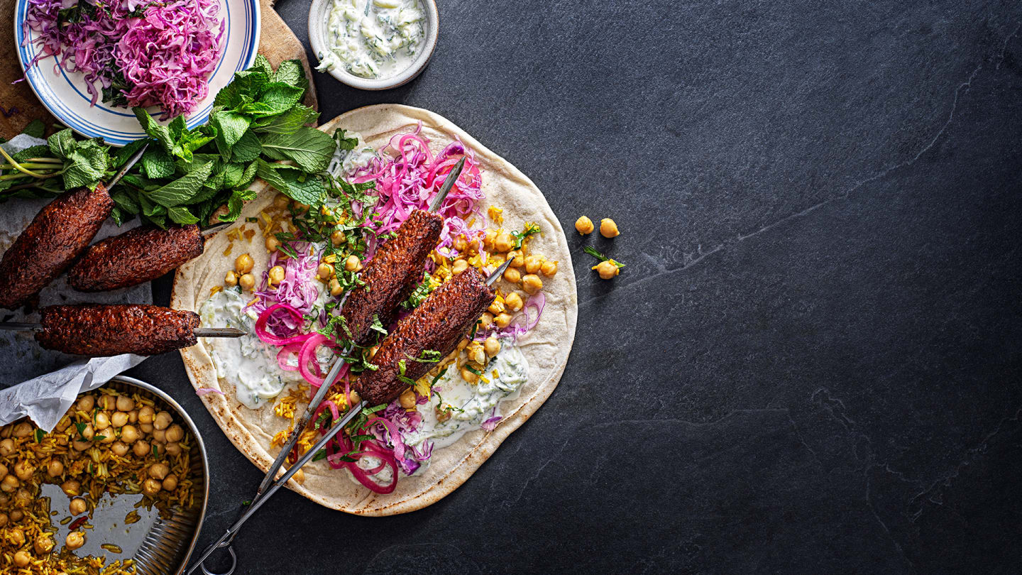 Kebabspett på formbar vegofärs