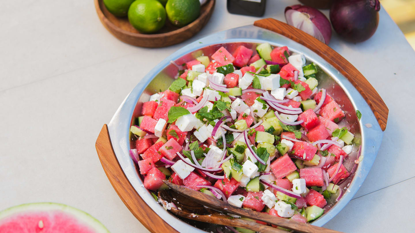 Somrig melonsallad med feta
