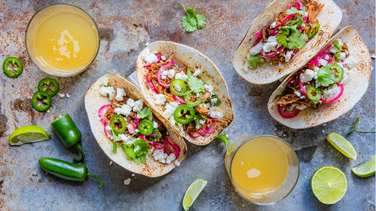 Taco med pulled pork och Fontanas Feta Originalet