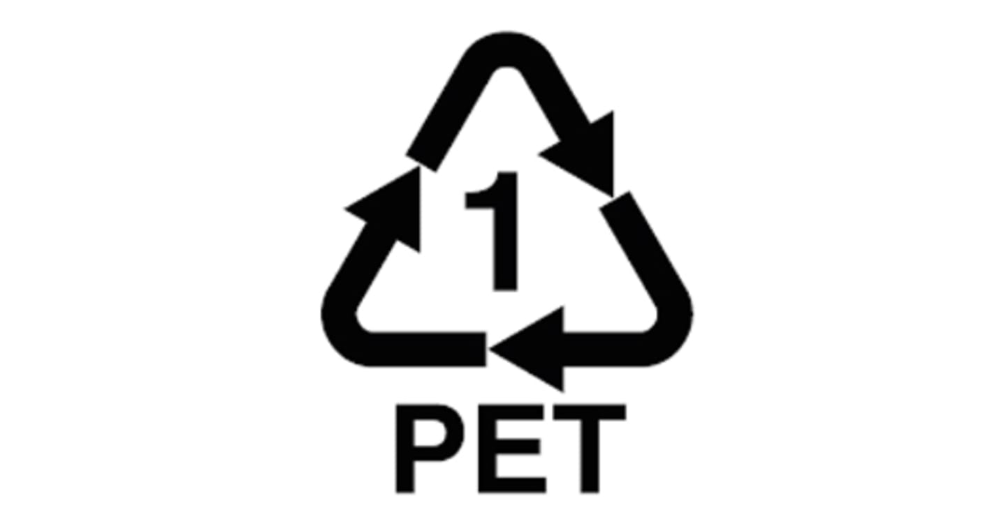 1: PET, polyeteneterftalat