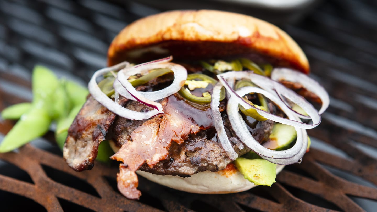 Korean sticky BBQ burger