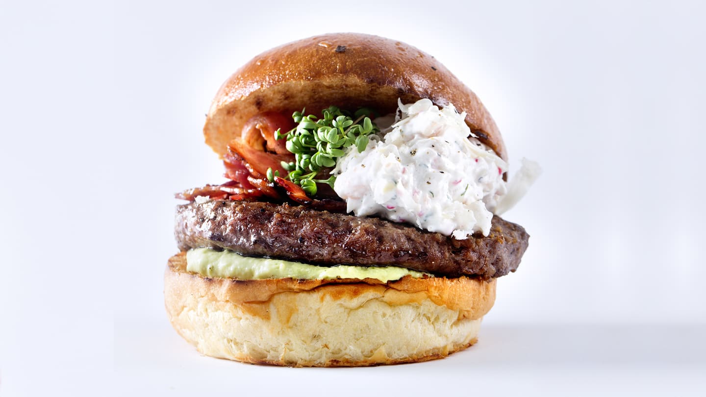 Surf n turf bacon burger