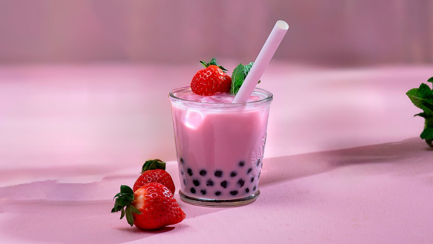 Jordgubbs-Bubble Tea