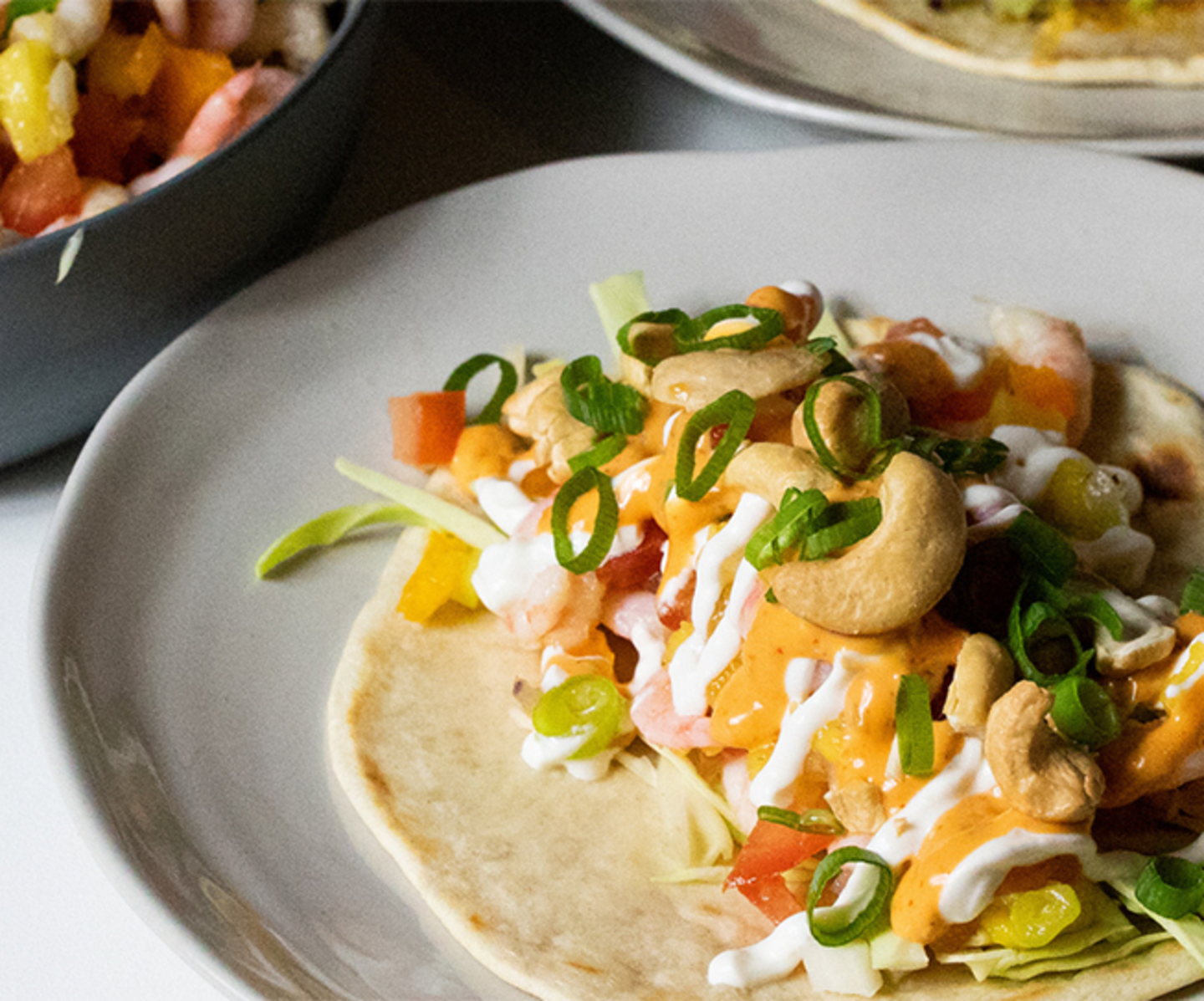 Tortillas med fräsch räksallad