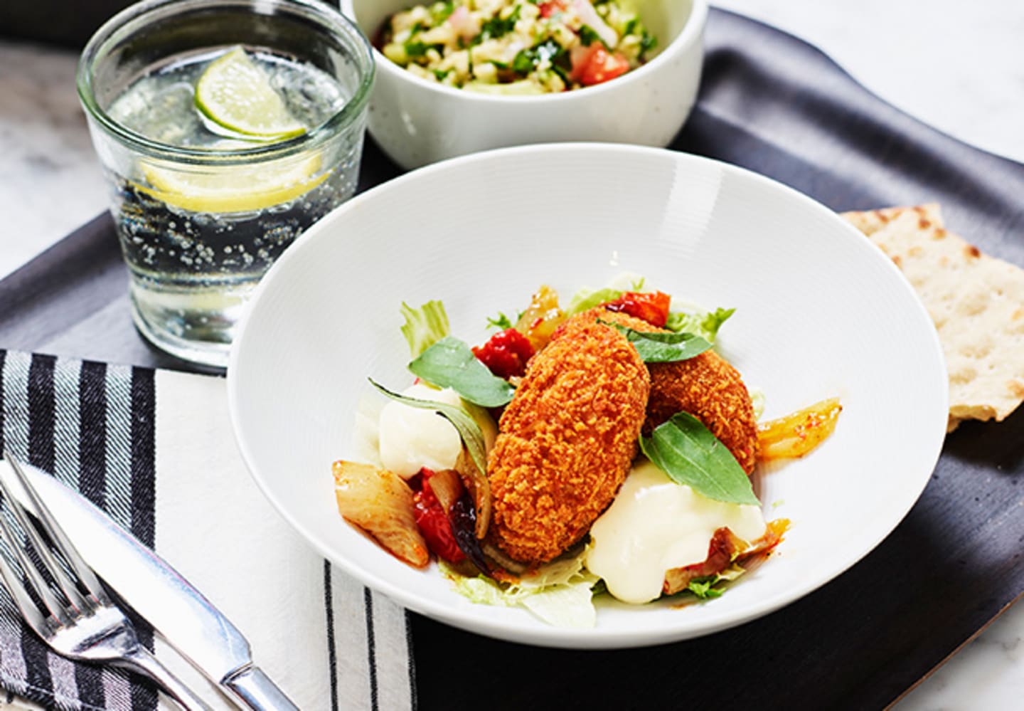 Vegetariska kroketter med smörbönor