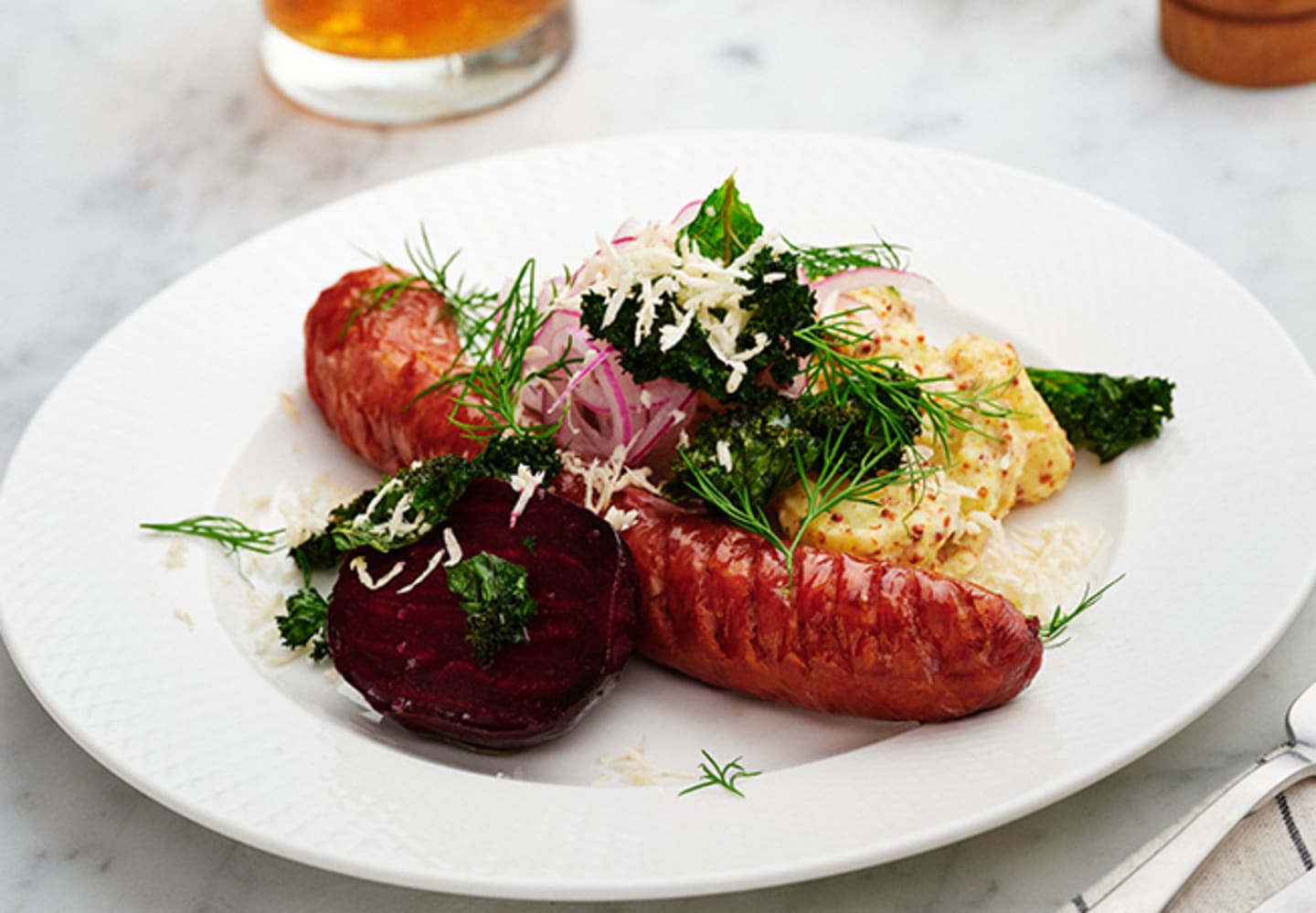 Isterband med senapsstuvad potatis