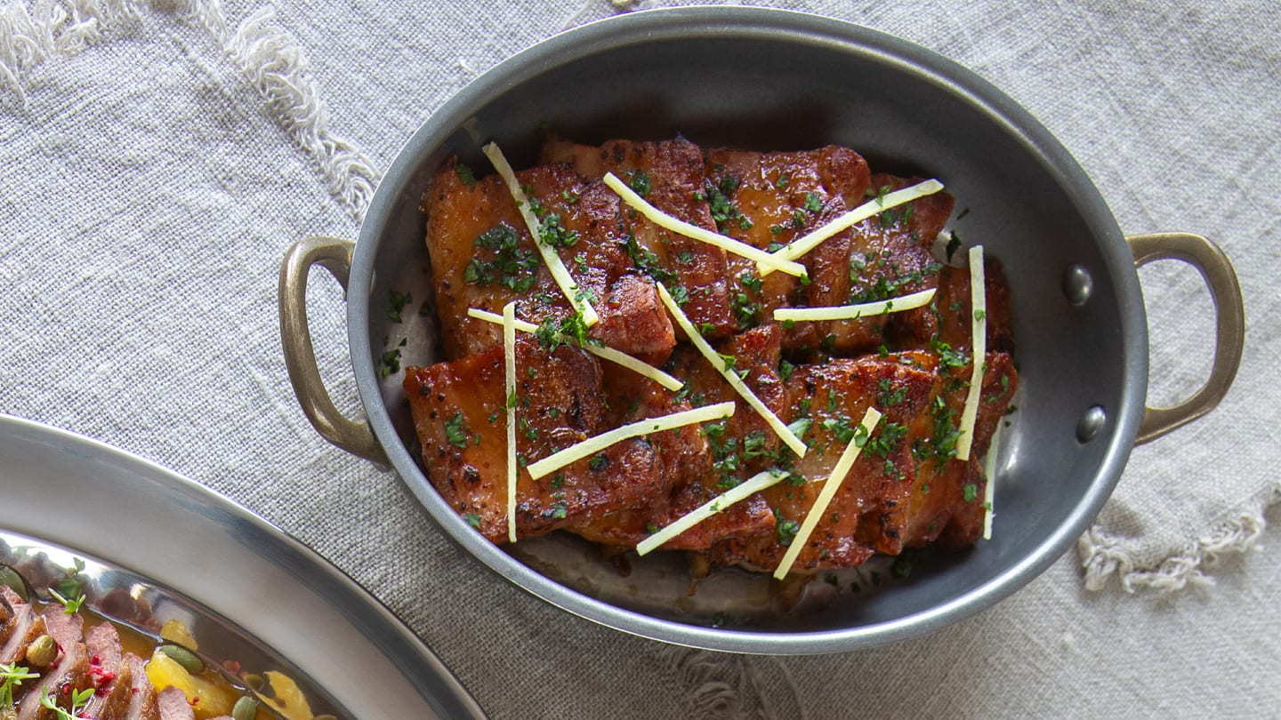 Fläsksida med ingefärsglaze