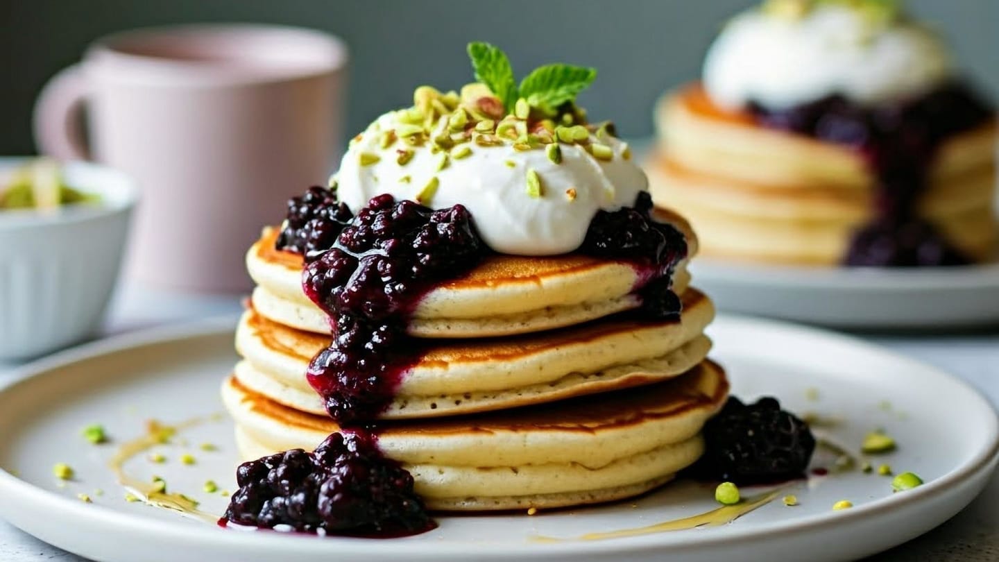 Amerikanska pannkakor med björnbär