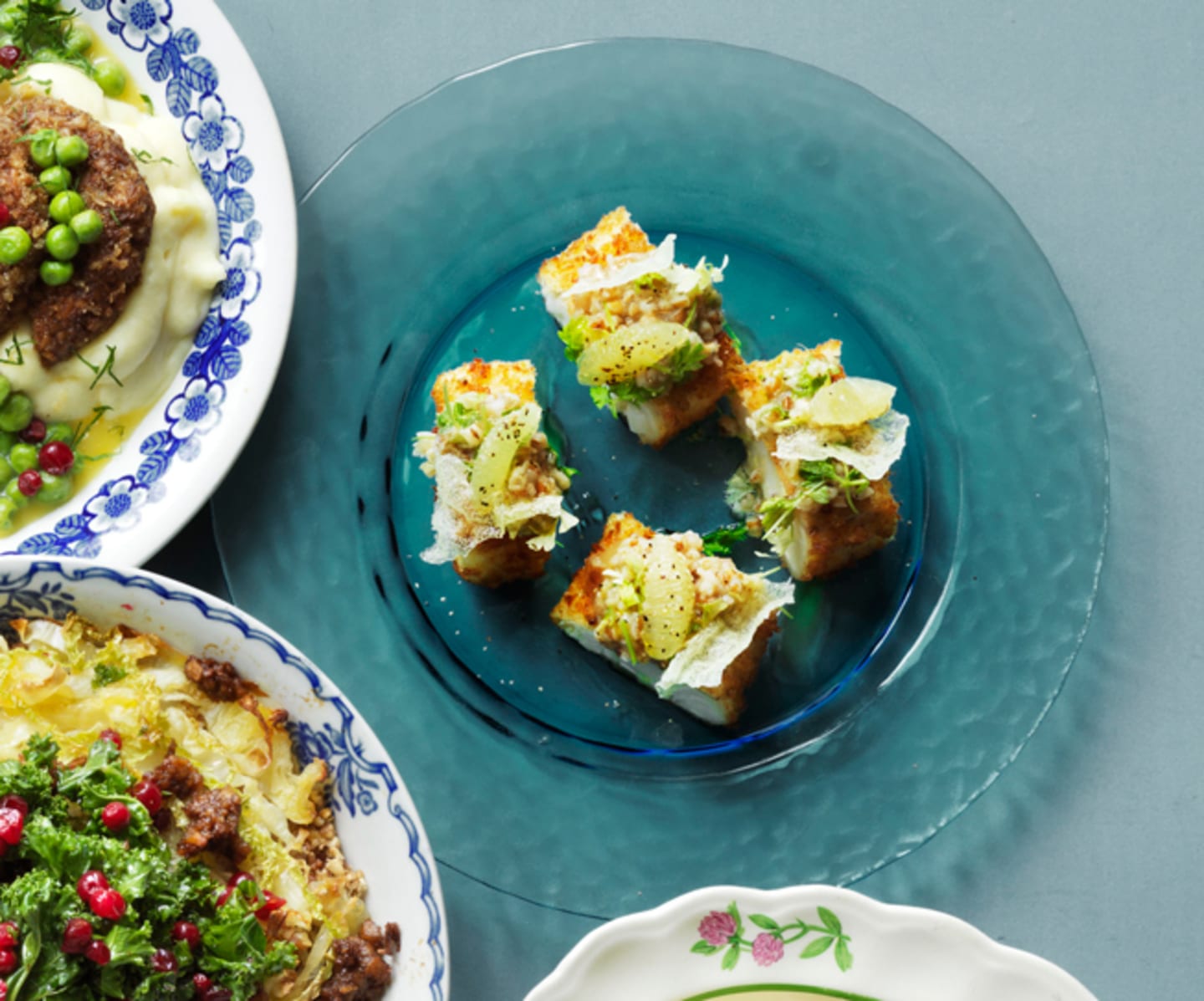 Spröd torsk på sallad med Krögarklass® Fyra skånska gryn