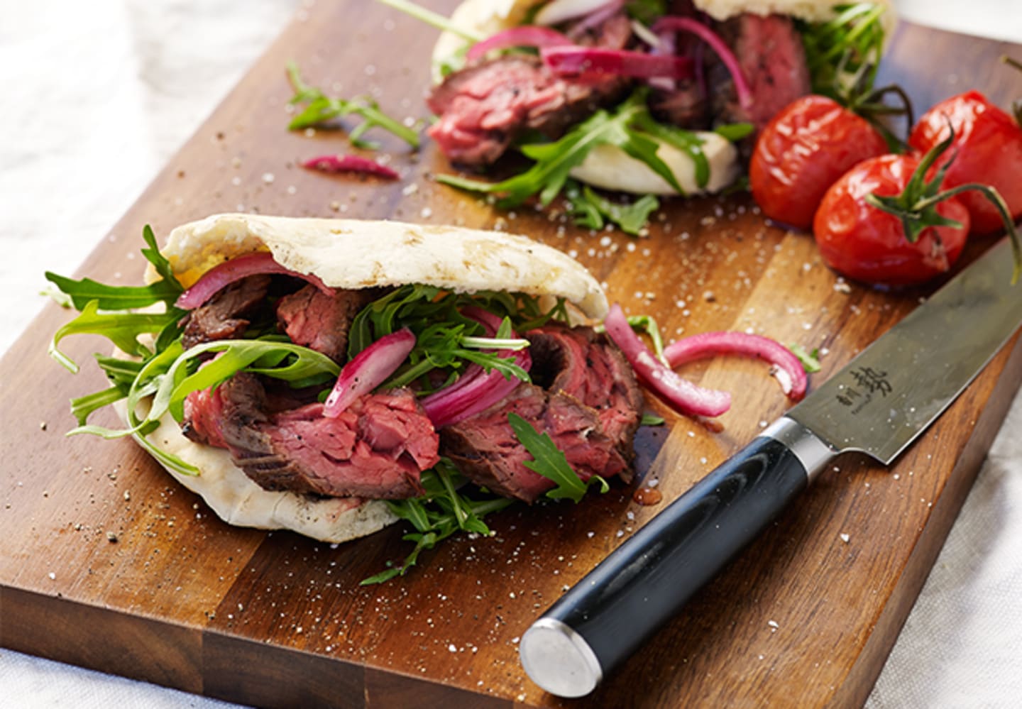 Flap meat i pitabröd