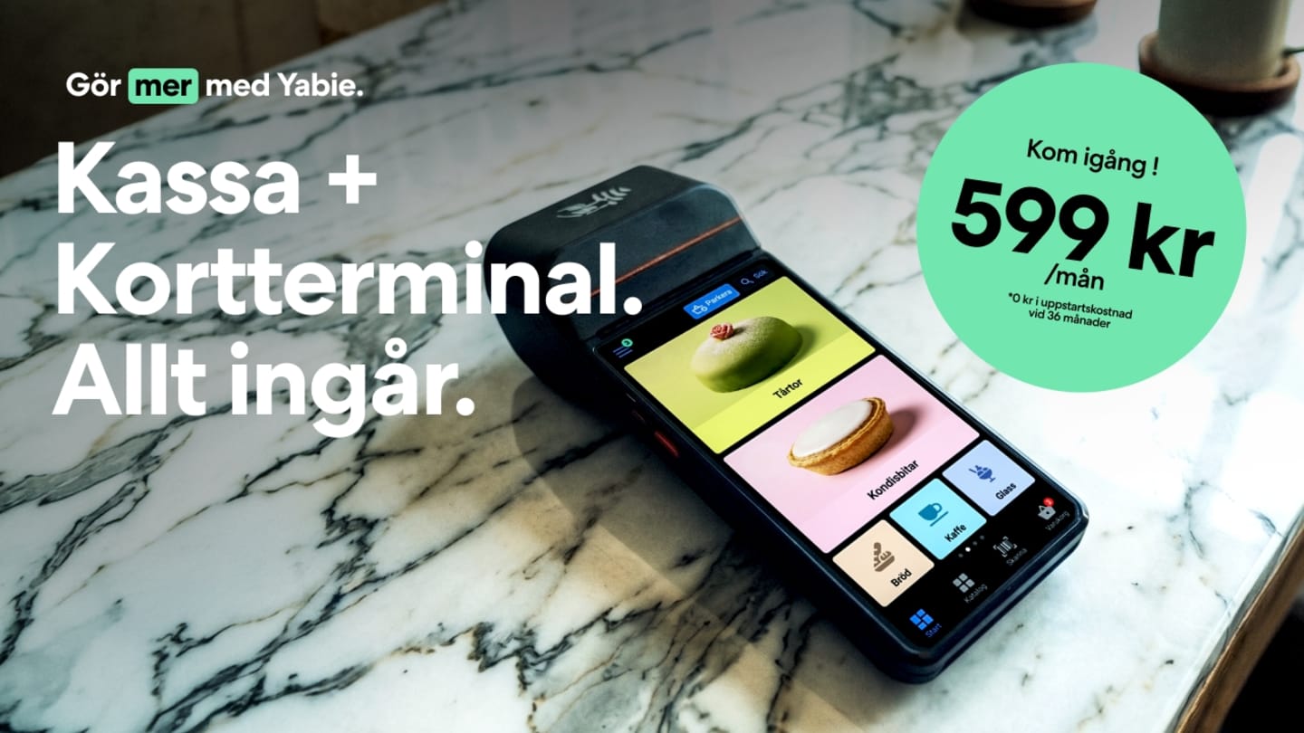 Kassa och kortterminal från Yabie 599 kr