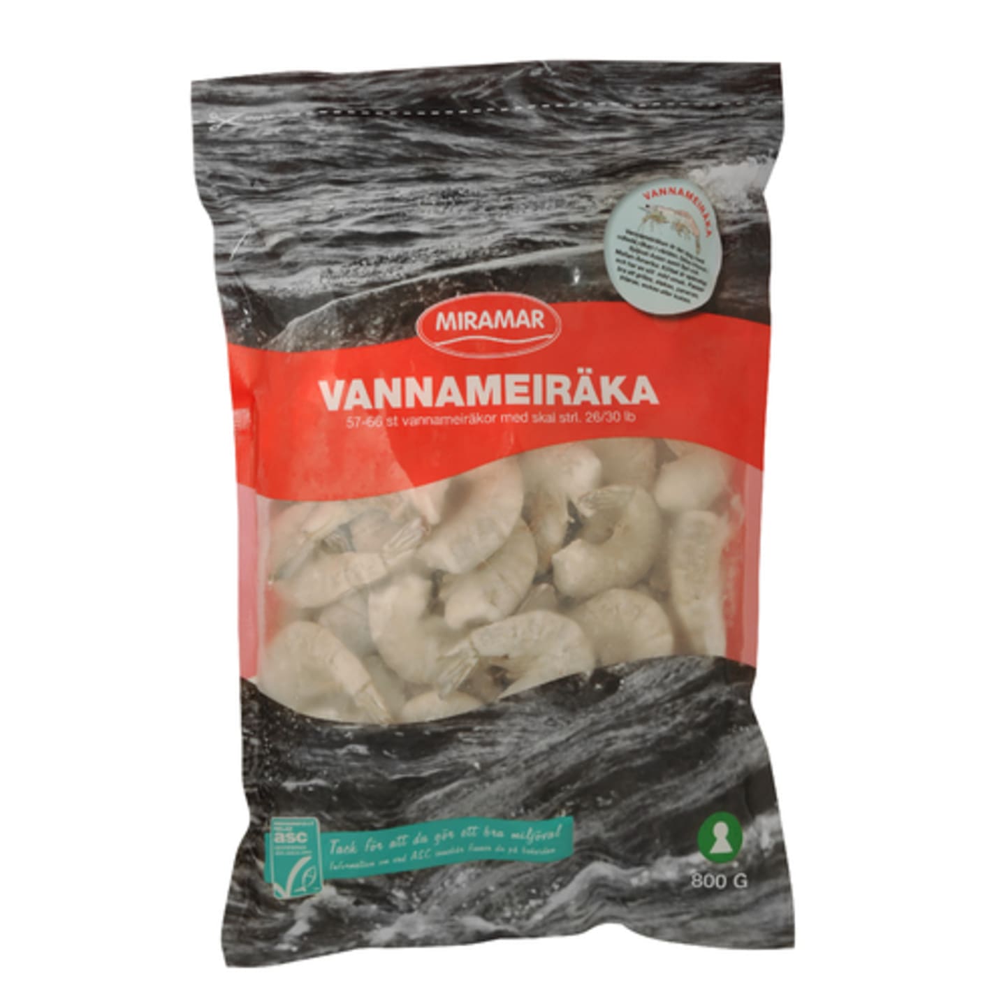 Vannameiräka med skal ASC 26/30 800g - Bild 1 av 4